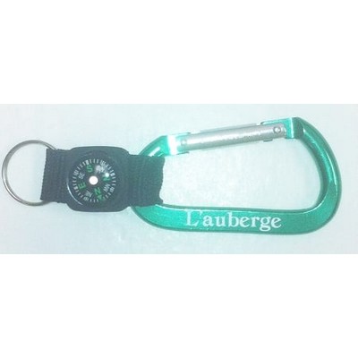 Green Carabiner w/Compass Strap