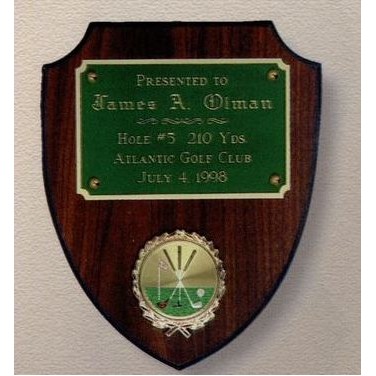 Solid Walnut Arrowhead Shield Plaque (6"x7.5")