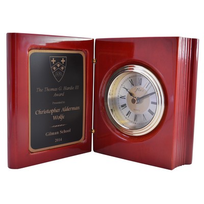 Small Book Clock in Rosewood