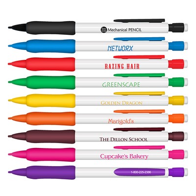 Liqui-Mark® Mechanical Pencil - White Barrel w/Rubber Grip