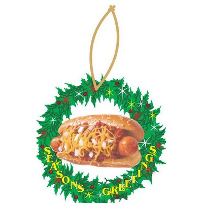 Chili Cheese Dog Executive Wreath Ornament w/ Mirrored Back (4 Square Inch)