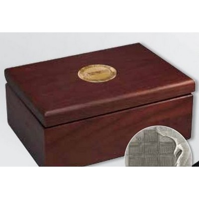 Cherry Finish Walnut Keepsake Box with 2.25" Custom Medal