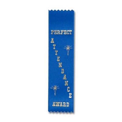 2"x8" Perfect Attendance Stock Lapel Award Ribbon