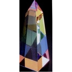 Optical Crystal Rainbow Obelisk Award (4¾"x1 9/16")