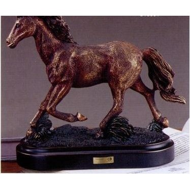 Textured Running Horse Trophy w/Oblong Base (6.5"x6")