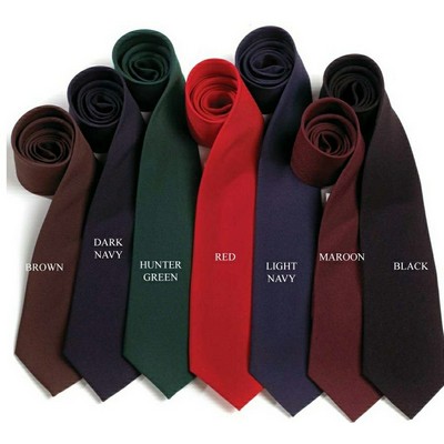 Light Navy Blue Clip-On Polyester Poplin Tie