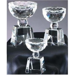 Small Faceted Crystal Bowl Award