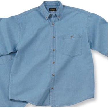 Short Sleeve 6.5 Oz. Washed Denim Shirt