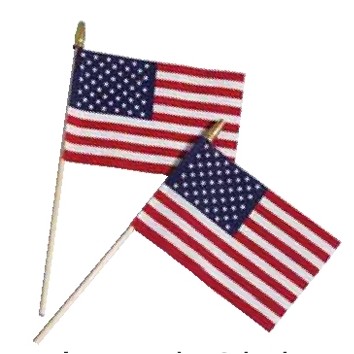 Cotton Stick Flag w/Spear Tip (4"x6")