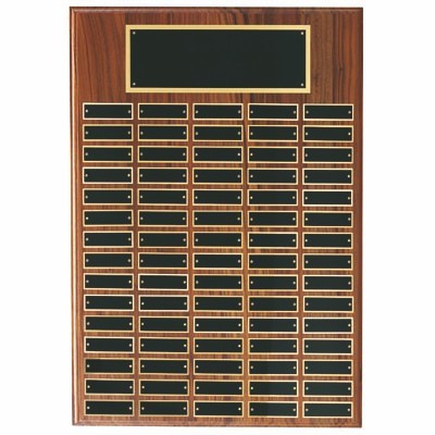 Walnut Veneer Perpetual Plaque w/120 Engraving Plates (20"x26")