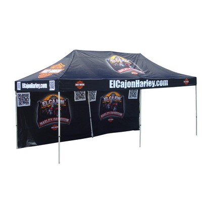 10"x20" Canopy Pop Up Tent w/ Aluminum Frame & Digital Imprint-Wall Package