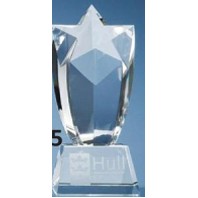 Crystal Series Crystal Star w/Rectangular Base Award