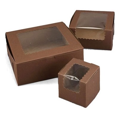 Ohio Valley Waterfall Windowed Cocoa Brown Cupcake Box (14"x10"x4")