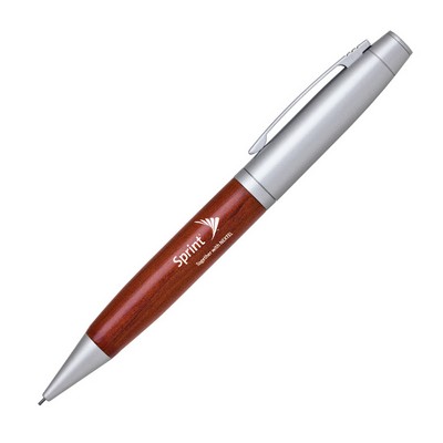 Sophia twist action wood pencil w/satin chrome accents (0.9mm lead)