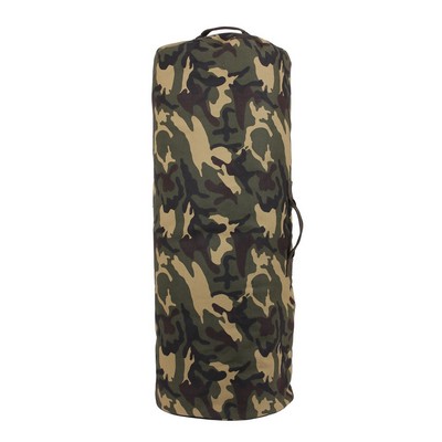 Woodland Camo Jumbo Zipper Canvas Duffle Bag