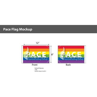 Rainbow Pace Motorcycle Flag 6"X9"