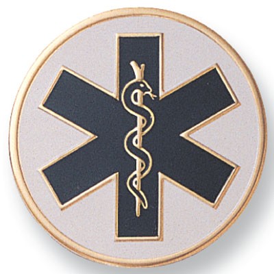 2" Paramedic Emblem Embossed Litho Printed Medallion Insert Disc