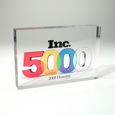 Flat Rectangle Lucite® Lucite® Embedment Award (6" x 4" x 1")