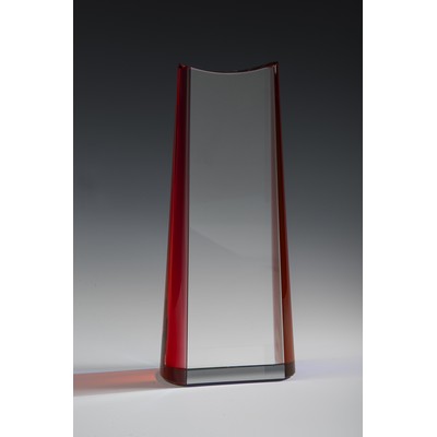 Mazatlan Optic Crystal Award w/Red Accent