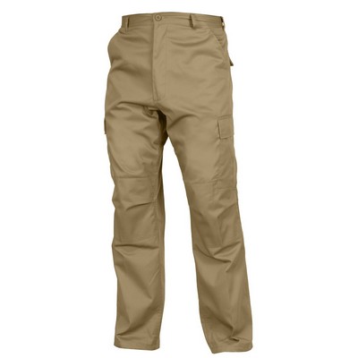 Khaki Relaxed Fit Zipper Fly Tactical B.D.U. Pants (2XL)