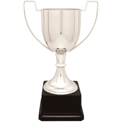 Silver Crown Metal Trophy Cup 11 3/4"H