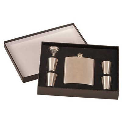 Flask w/Funnel Gift Set - Stainless Steel - BLANKS ONLY - SPECIAL CLOSE OUT