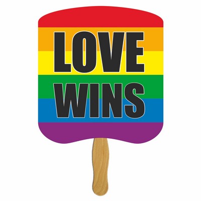 Love Wins Hand Fan Full Color (2 Sides)