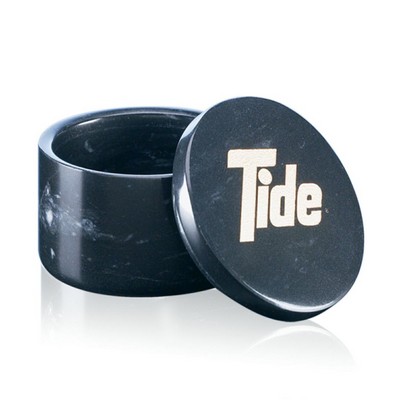 Round Box - Black Marble 3" Diam