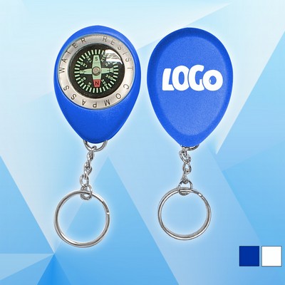 Oval Compass Keychain