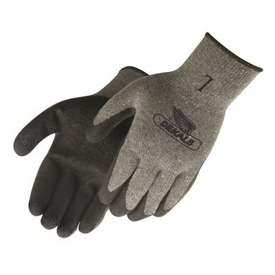 Gray Shell Black Textured Latex Palm Coated Gloves