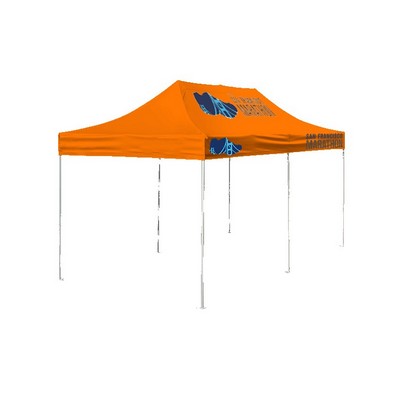 10'x20' V4 Aluminum Frame Pop Up Tent With Front Peak & Valance Printed Top