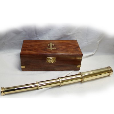 Deluxe Brass Telescope in Teak wood Box