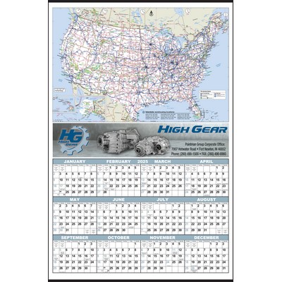 Custom Full-Color Large U.S. Map Year-In-View® Calendar