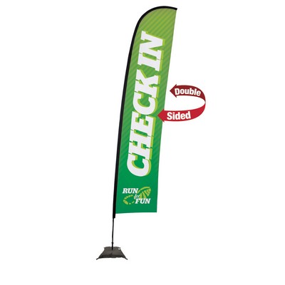 17' Premium Blade Sail Sign Flag, 2-Sided, Scissor Base