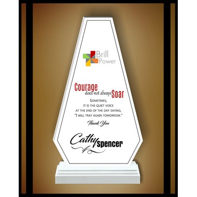 12" Wedge Tower White Budget Acrylic Award