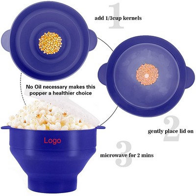 Collapsible Microwaveable Silicone Popcorn Popper