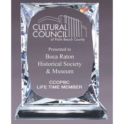 Crystal Bevel Back Award Series Plaque, Large (5"x 8"H)