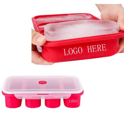 4 Grid Big Silicone Ice Cube Square Tray