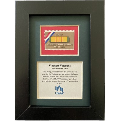 Framed Stamp Gift/Award Celebrating Vietnam War Veterans