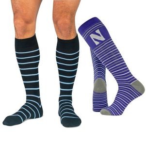 Over the calf knitted dress socks, Jacquard weave 200 needle