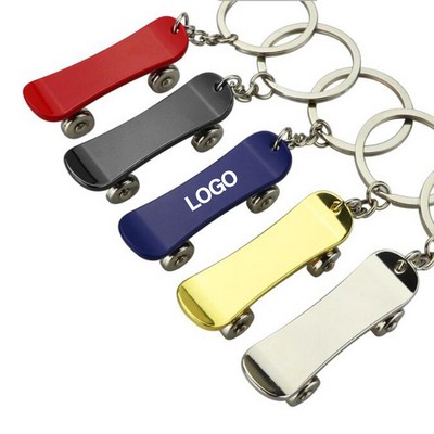 Alloy Skateboard Keychain