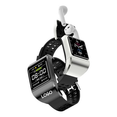 Smart Watch Bracelet With Wireless Ear Buds