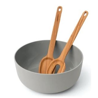 BergHoff® Leo 3 Piece Salad Bowl Set w/Bamboo Servers