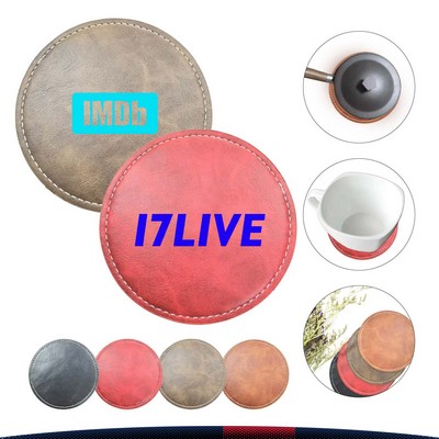 Oil-Proof PU Leather Coaster(Diameter 100mm)