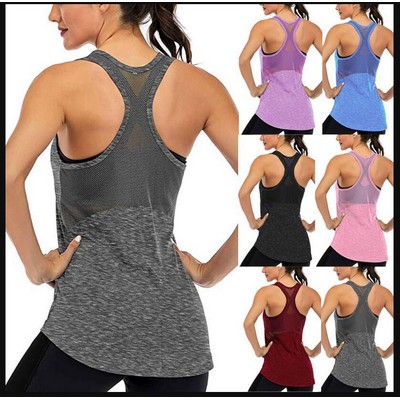 Workout Tank Tops for Women Sleeveless Yoga Tops for Women Mesh Racerback Tank Tops Muscle Tank