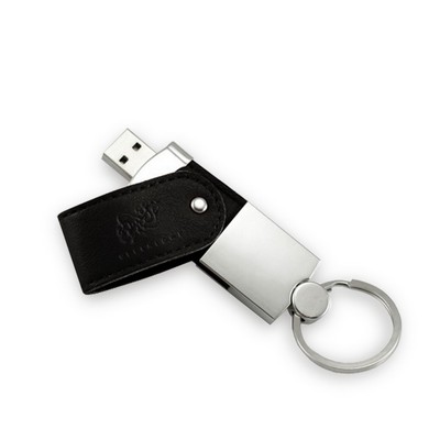 Joliet Leather Swivel USB Key Chain-8G