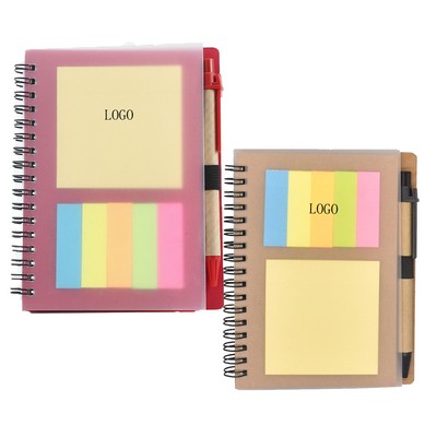 Spiral Notebook With Sticky Notes