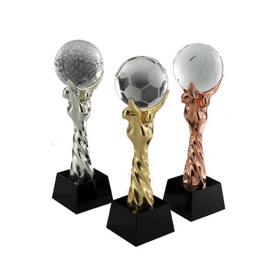 Crystal Soccer Tower Trophy