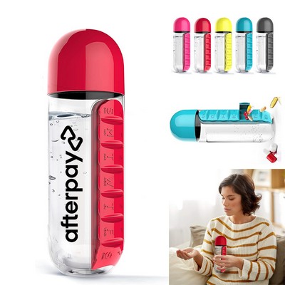 Johnson Daily Pill Box Organizer With Water Bottle - 20 Oz.