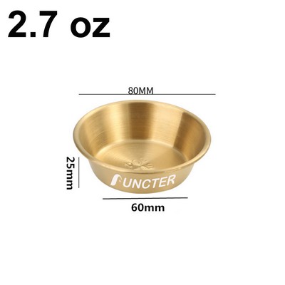 2.7 oz Gold Round 304 Stainless Steel Sauce Dishes Seasoning Dip Bowl